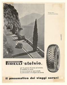 Pubblicità del pneumatico Stelvio Pirelli