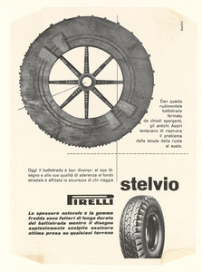 Pubblicità del pneumatico Stelvio Pirelli
