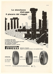 Pubblicità dei pneumatici Cinturato, Rolle e Stelvio Pirelli