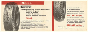 Pubblicità dei pneumatici Rolle e Stelvio Pirelli