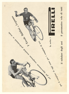 Pubblicità dei pneumatici Pirelli per bicicletta