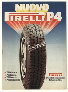 Pubblicità del pneumatico P4 Pirelli