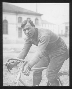 Portrait of an unidentified cyclist