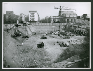 Construction of the Pirelli Centre - March 1956 - photo by Publifoto