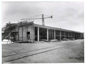 La costruzione della nuova mensa impiegati a Bicocca. Settembre 1955