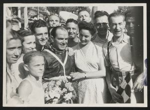 The winner of the race with his family