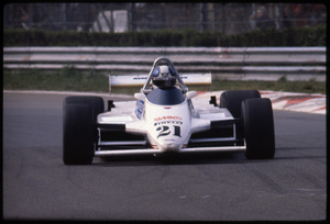 Il pilota Chico Serra su Fittipaldi-Ford Cosworth n. 21 equipaggiata con pneumatici Pirelli