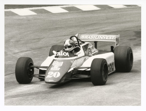 Il pilota Chico Serra su Fittipaldi-Ford Cosworth n. 20