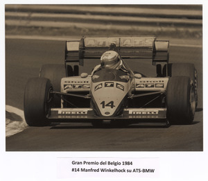 Il pilota Manfred Winkelhock su ATS-BMW n. 14