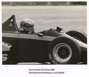 Il pilota Manfred Winkelhock su ATS-BMW n. 14