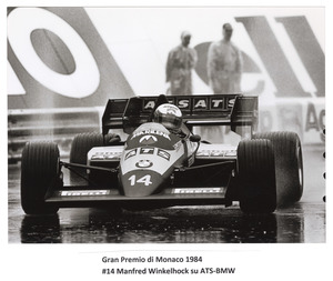 Il pilota Manfred Winkelhock su ATS-BMW n. 14