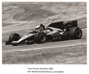 Il pilota Manfred Winkelhock su ATS-BMW n. 14