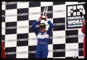 Podio del Gran Premio degli Stati Uniti, 1990. Primo: Ayrton Senna; Secondo: Jean Alesi; Terzo:  Thierry Boutsen