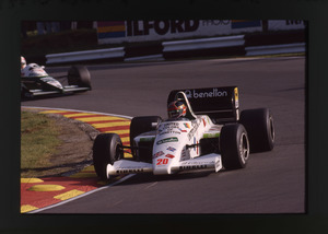 Il pilota Piercarlo Ghinzani (n.20) su Toleman-Hart gommata Pirelli (dal Gran Premio d'Austria Ghinzani &egrave; passato dalla Osella alla Toleman)