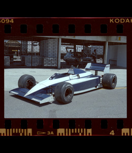 La Brabham/BMW gommata Pirelli fotografata ai box del circuito di Jacarepagu&agrave;