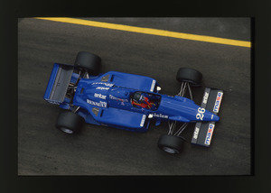 I piloti Jacques Laffite e Andrea De Cesaris su Ligier gommate Pirelli, stagione 1985