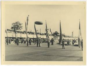 Sfilata delle bandiere al Gran Premio d'Italia dell'11 settembre 1955