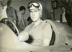 Driver Luigi Musso of Ferrari during the Argentine Grand Prix on 22 January 1956