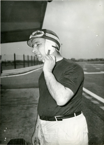 Il pilota Juan Manuel Fangio al Gran Premio d'Argentina del 22 gennaio 1956
