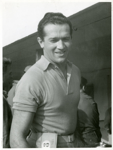 Il pilota Umberto Maglioli al Gran Premio d'Italia del 5 settembre 1954