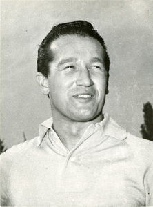 Il pilota Umberto Maglioli al Gran Premio d'Italia del 5 settembre 1954